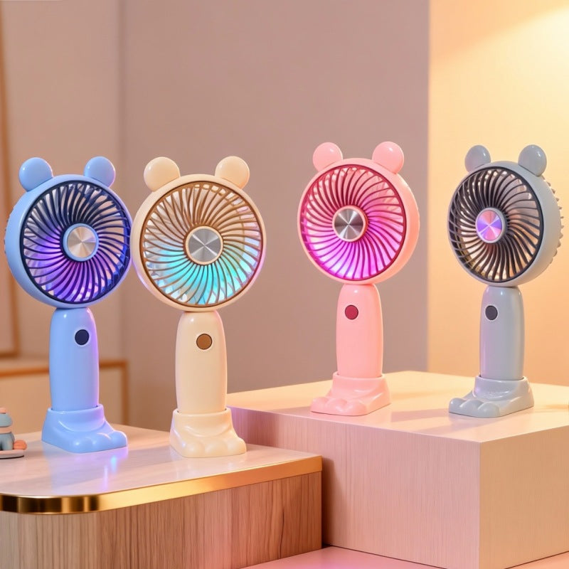 Women Portable Table Fan with LED Lighting and Ergonomic Design Bowlift
