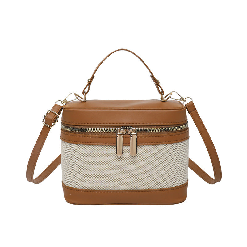WoChic Leather and Fabric Crossbody Bag Bowlift