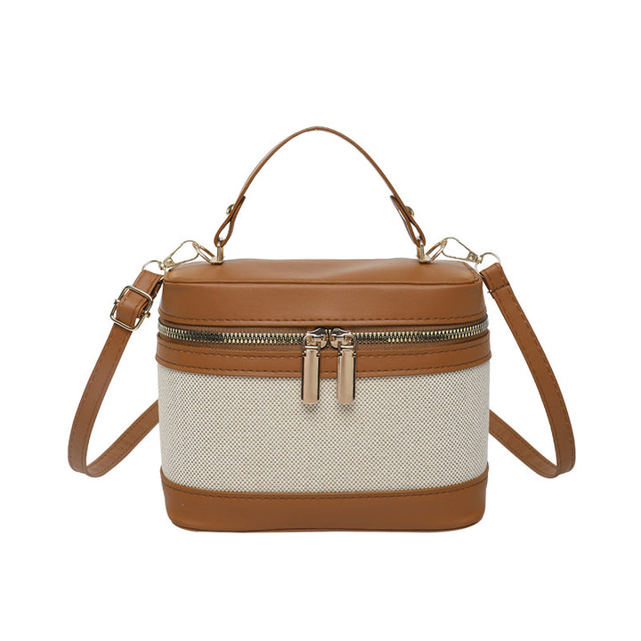 WoChic Leather and Fabric Crossbody Bag Bowlift