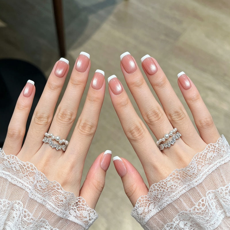 French Manicure Press-On Nails Bowlift