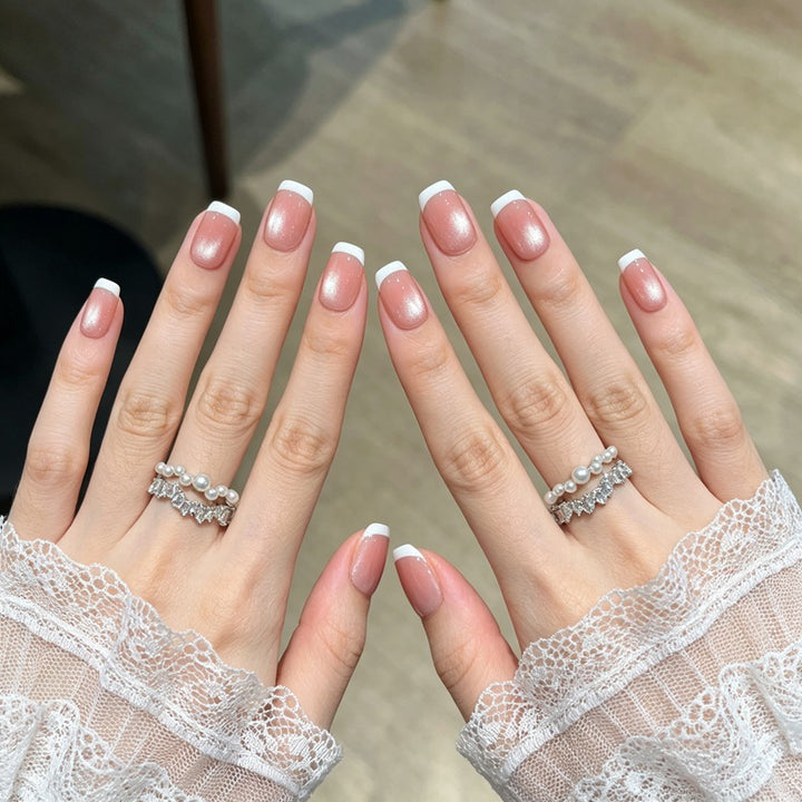 French Manicure Press-On Nails Bowlift