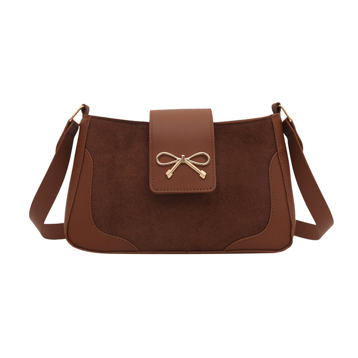 Stylish Faux Suede Handbag Bowlift