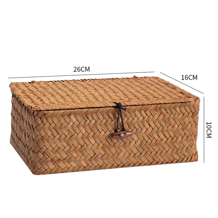 Handwoven Storage Box with Lid Bowlift