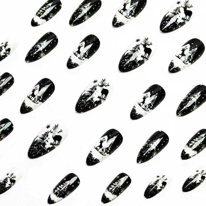 Elegant Artificial Nails in Christmas Design Bowlift