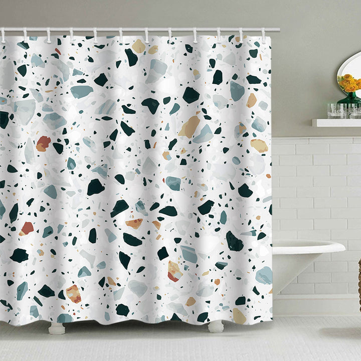 Stylish Terrazzo Print Shower Curtain Bowlift