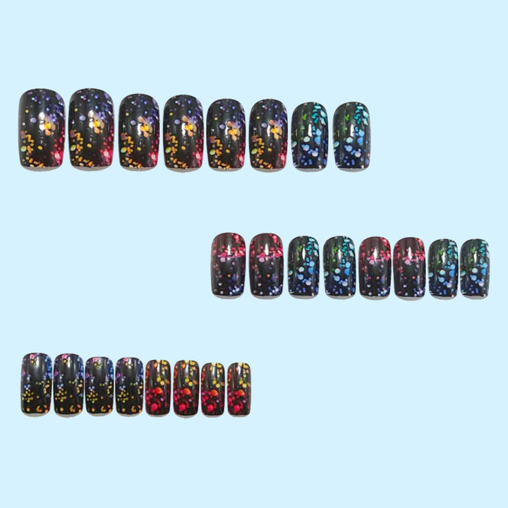 Artificial nails with sparkling glitter effect Bowlift