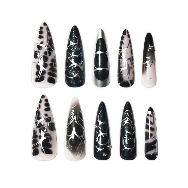 Glamorous Stiletto Nail Art Extensions Bowlift