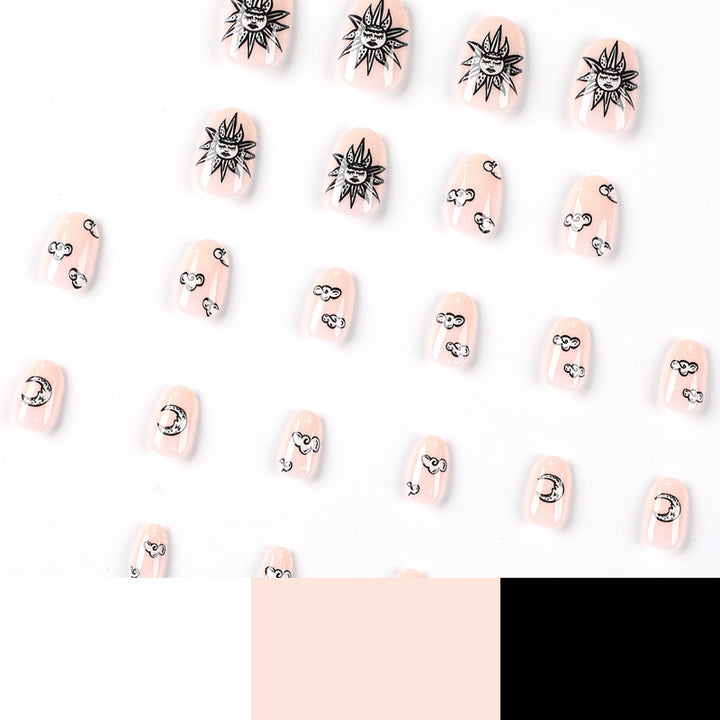 Artful Nail Art in Moon and Sun Motif Bowlift