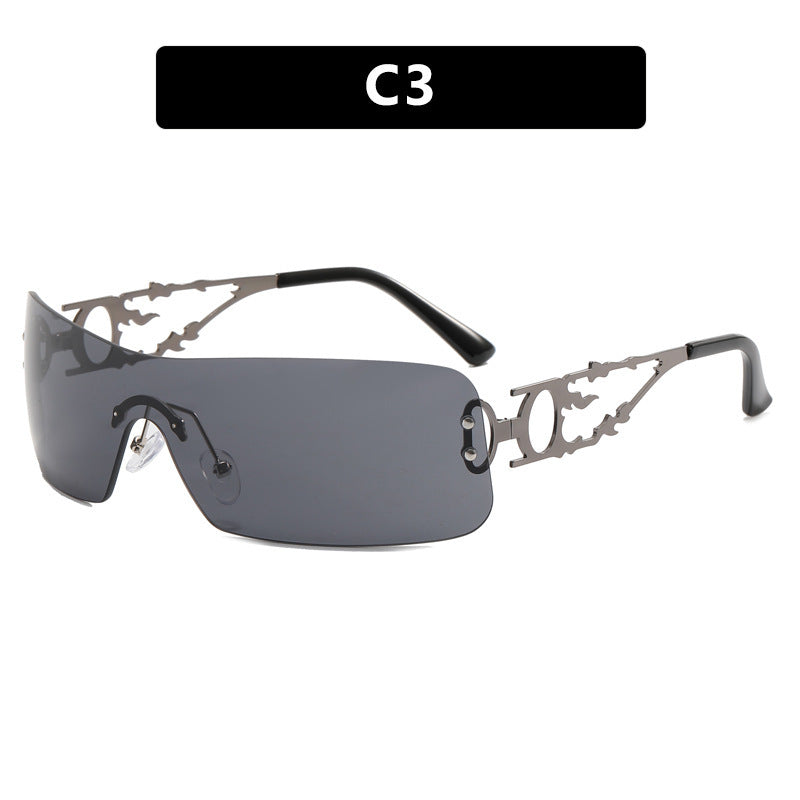 Women's futuristic Shield sunglasses with unique Bowlift frame