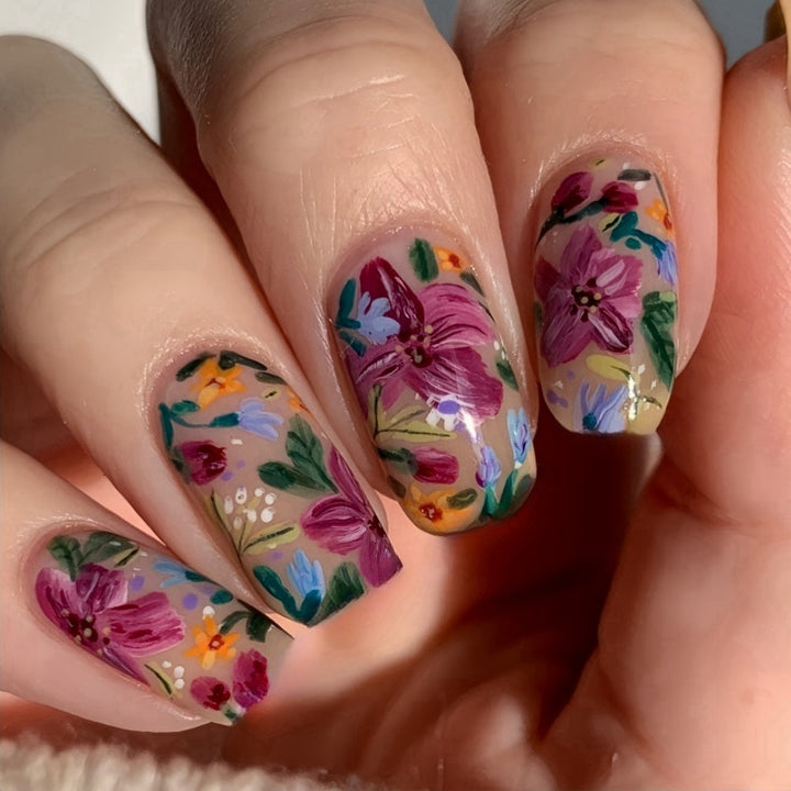 Artificial nails with floral accents Bowlift 1788541752