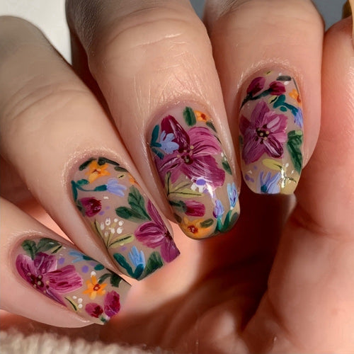 Artificial nails with floral accents Bowlift 1788541752