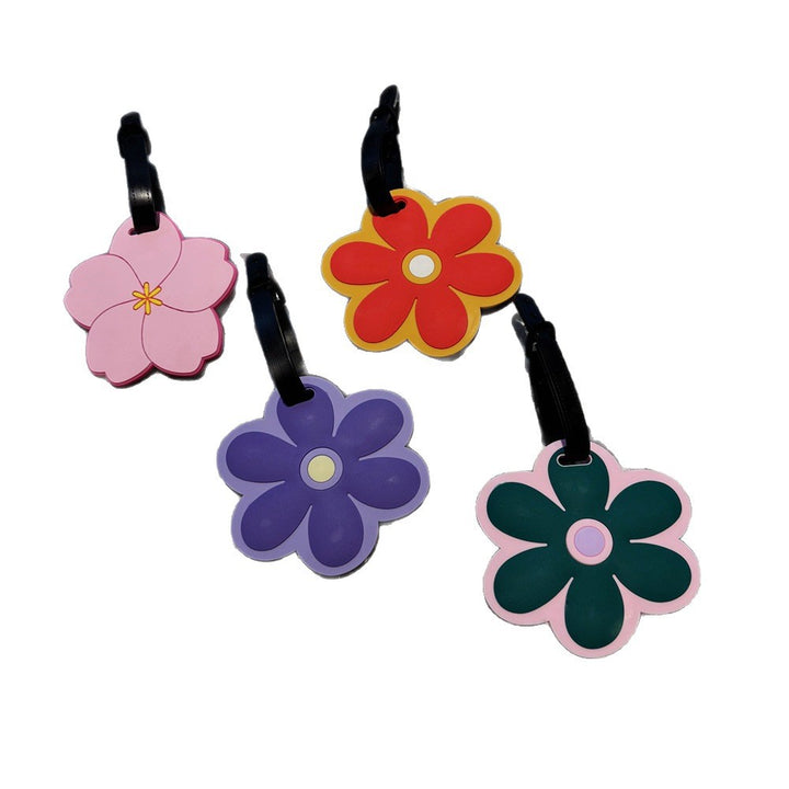 Floral silicone luggage tag with adjustable strap and embossed ID panel Bowlift
