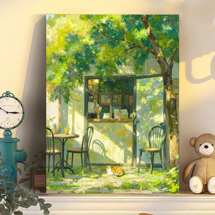 Cozy Café Scene Canvas Artwork Bowlift