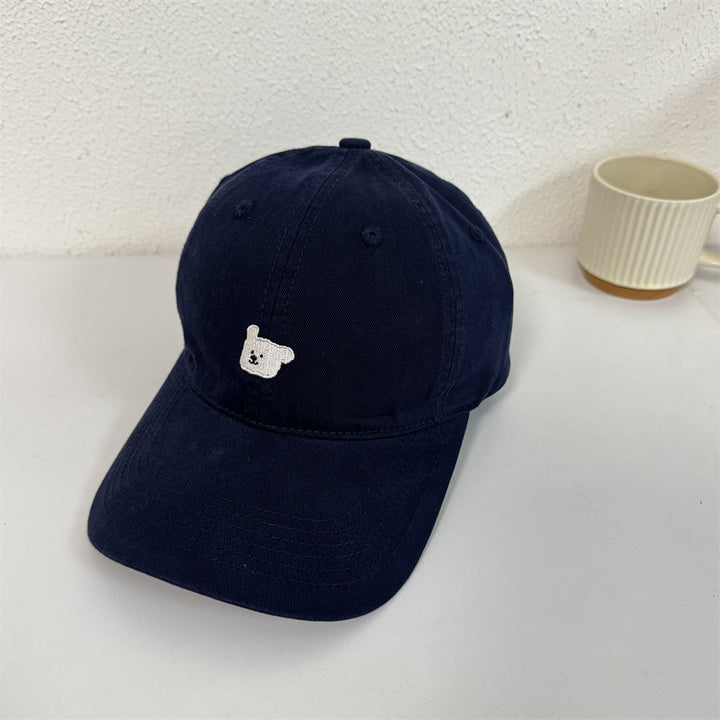 Women's Cute Embroidered Bear Cap Bowlift