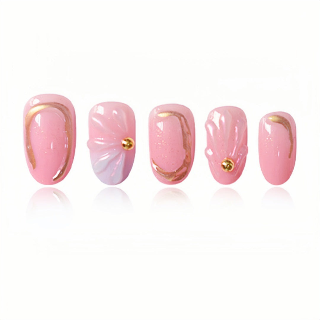 Floral Geometric Press-On Nail Art Set Bowlift