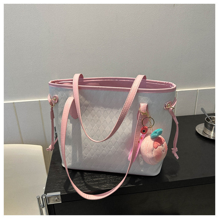 Quilted Pattern Handheld Tote Bag Bowlift