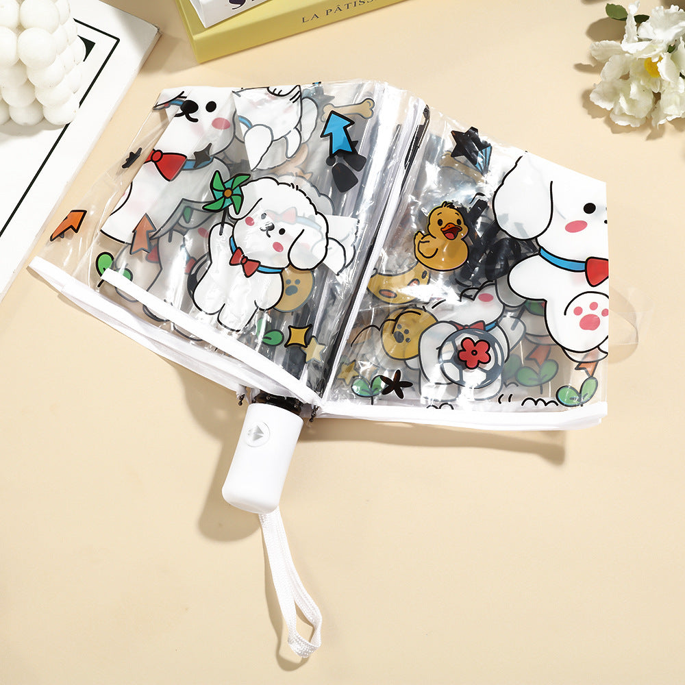 Women Pet Motif Umbrella Bowlift