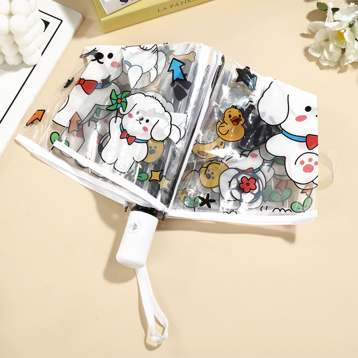 Women Pet Motif Umbrella Bowlift