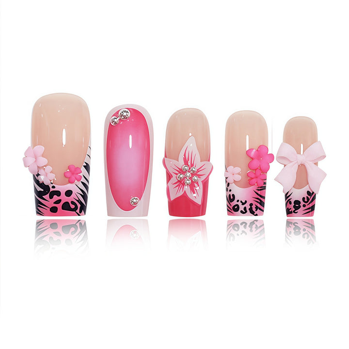 Decorative Floral Nail Art Extensions Bowlift