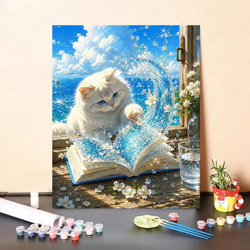 Dolphin-Themed DIY Paint by Numbers Canvas Art Bowlift