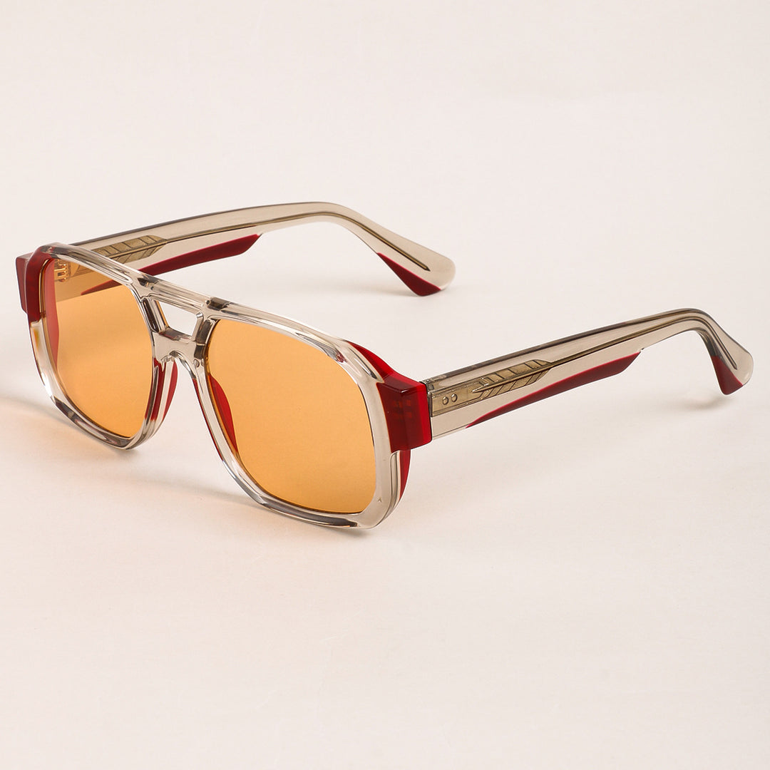 Women's sunglasses in modern oversized style with clear frame and sturdy lenses Bowlift
