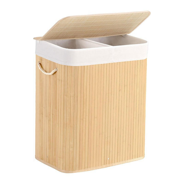 Large laundry basket with two compartments and removable lid Bowlift