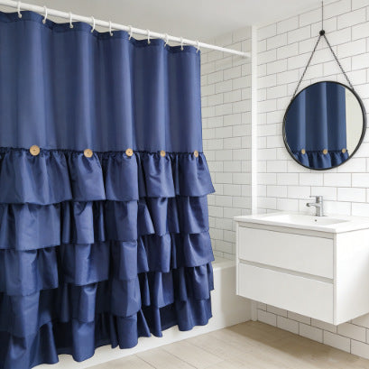 Ruffled Shower Curtain Bowlift