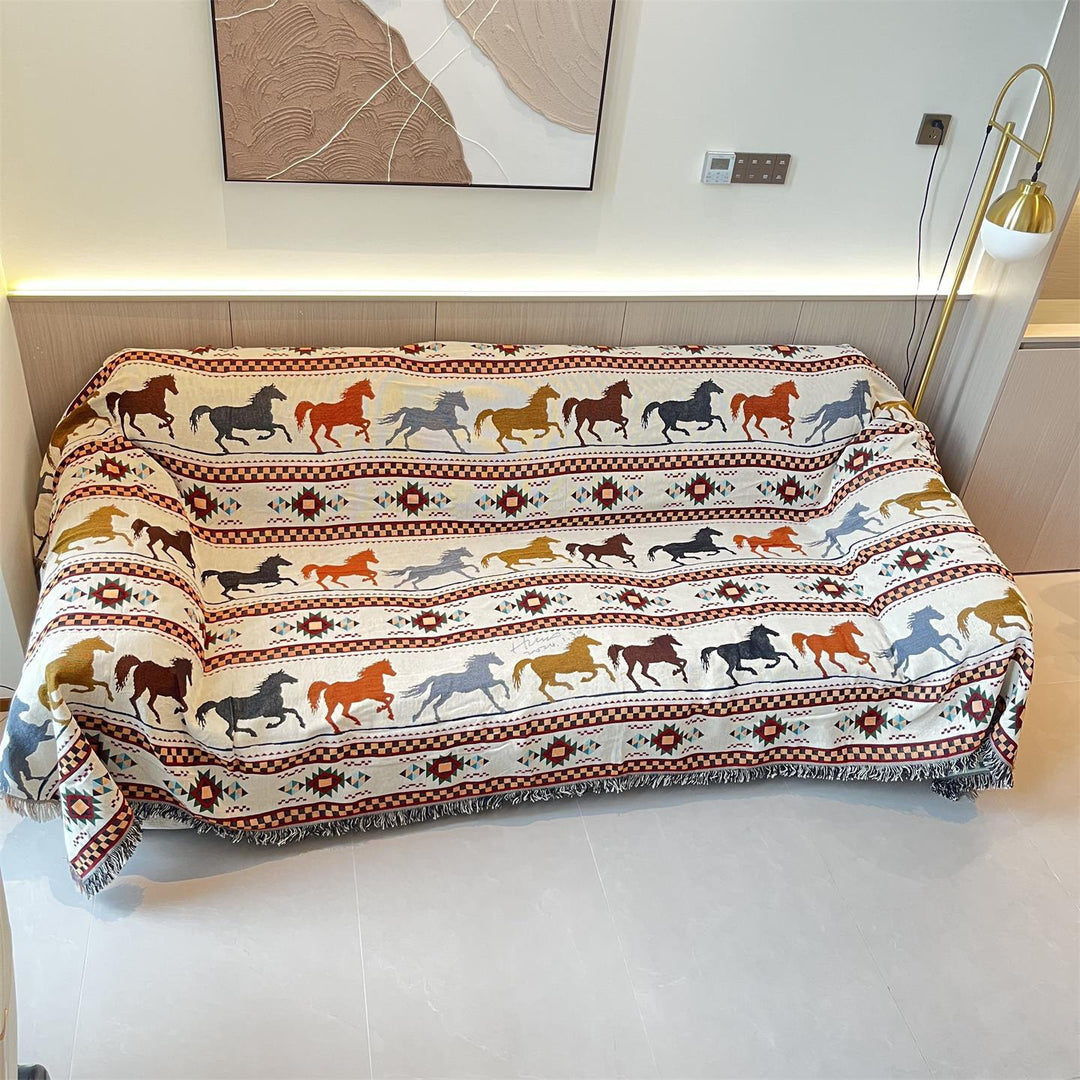 Rustic Equine Themed Throw Blanket