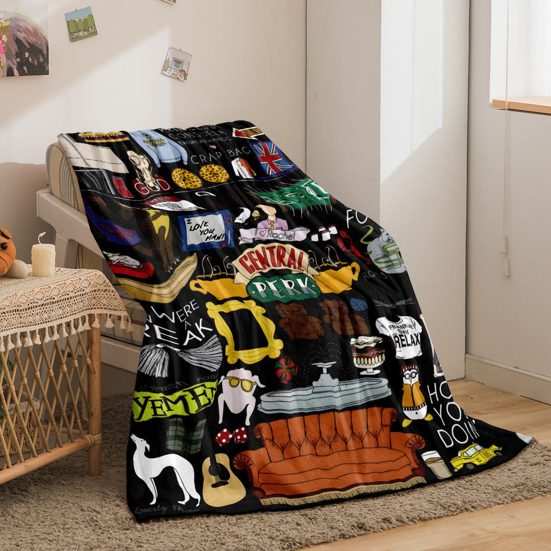Cozy Character-Themed Fleece Throw Blanket