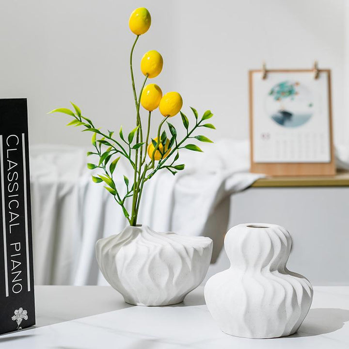 Decorative Wave-Shaped Ceramic Vase