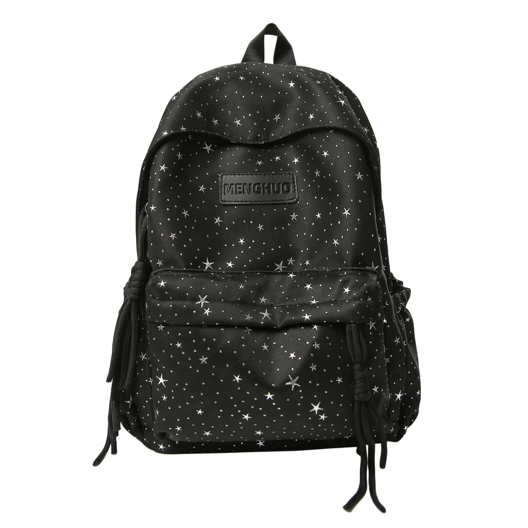 Star-Print Casual School Backpack Bowlift