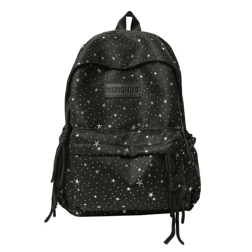 Star-Print Casual School Backpack Bowlift