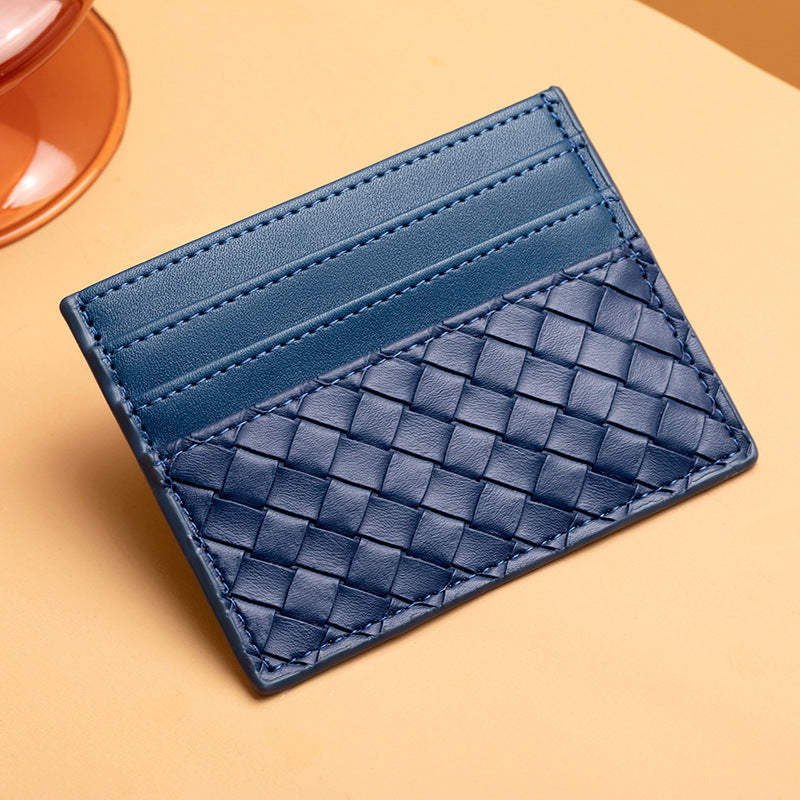 Woven Leather Card Holder Bowlift