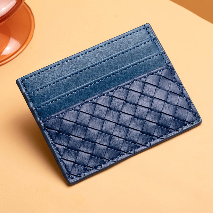 Woven Leather Card Holder Bowlift