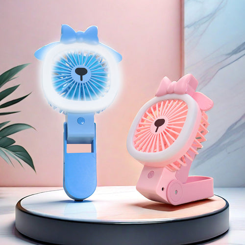 Women Portable Handheld Fan with Cute Animal Design and Flexible Tilt Mechanism Bowlift