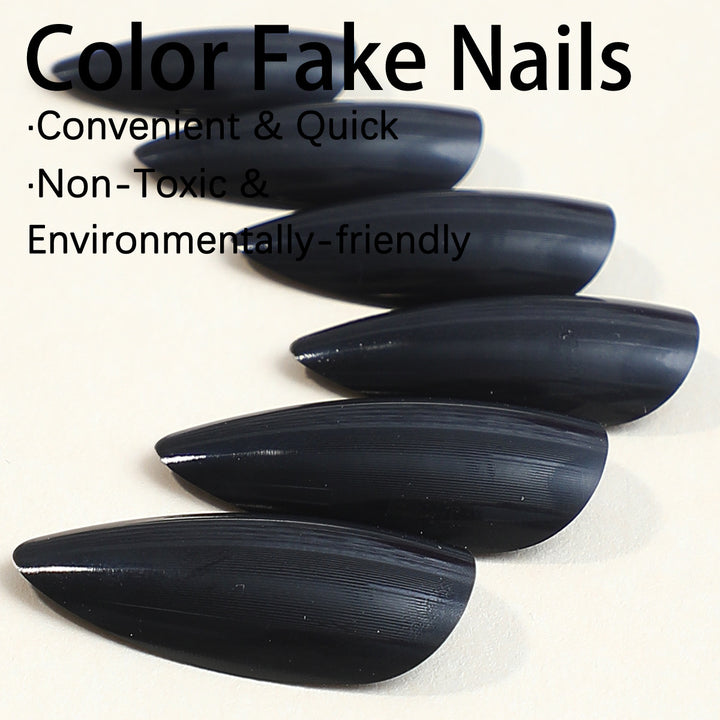 Artificial nail set with stylish, pointed design Bowlift