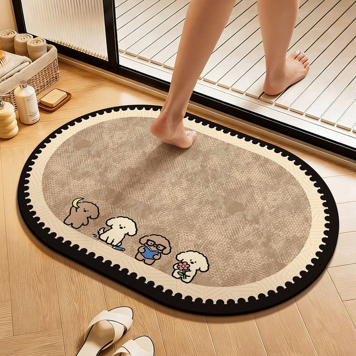 Playful Pet-Themed Bathroom Mat