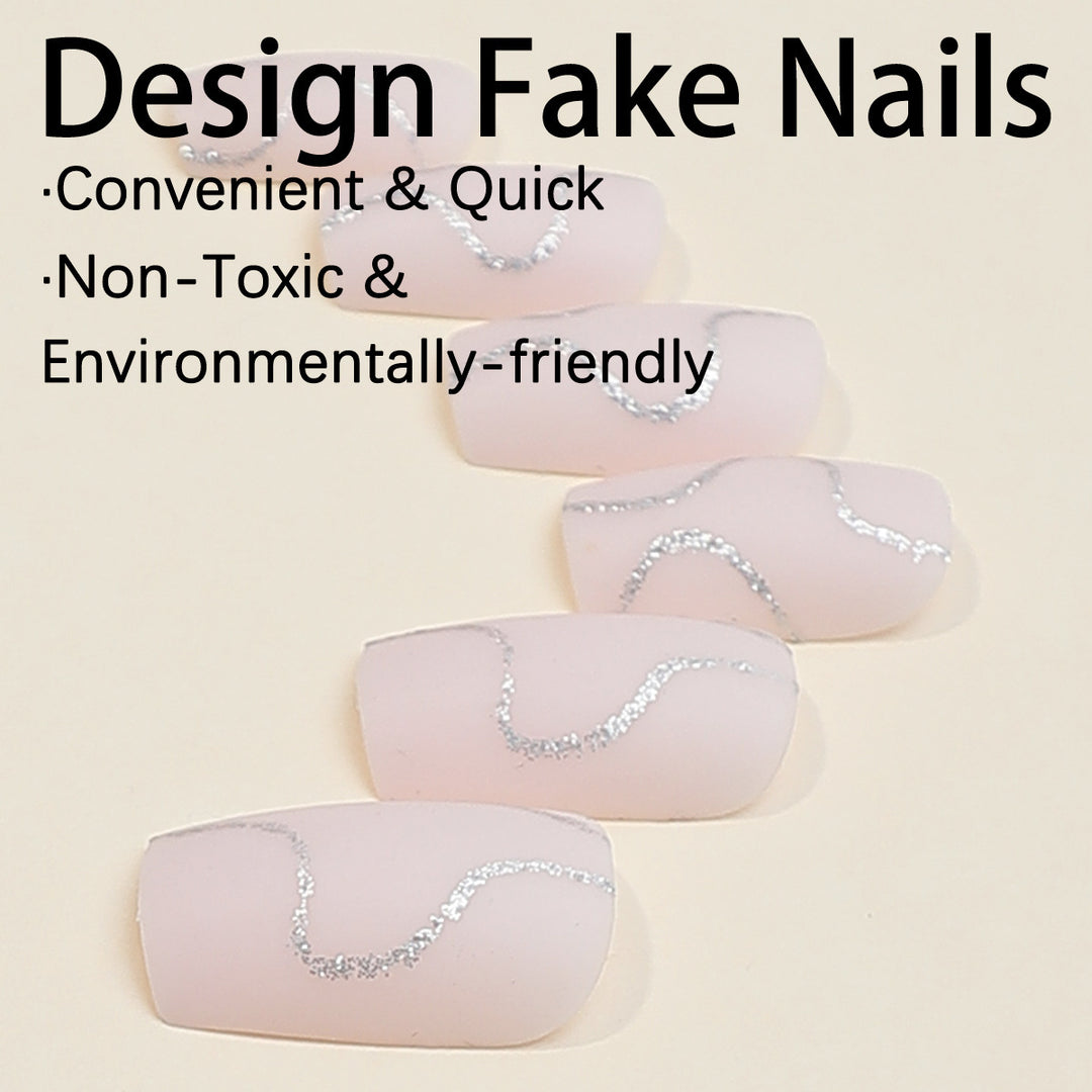 Nail art set with elegant glitter contour design Bowlift