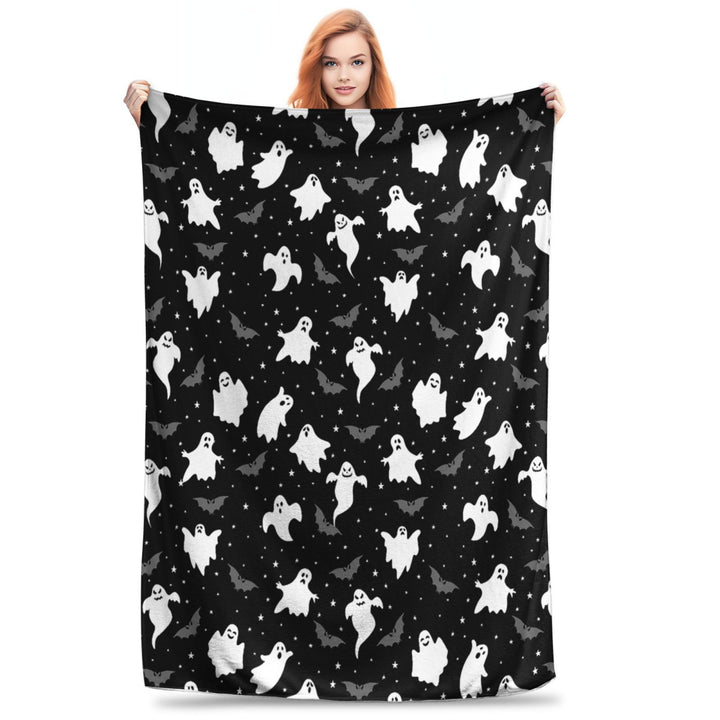 Halloween-Themed Cozy Fleece Blanket