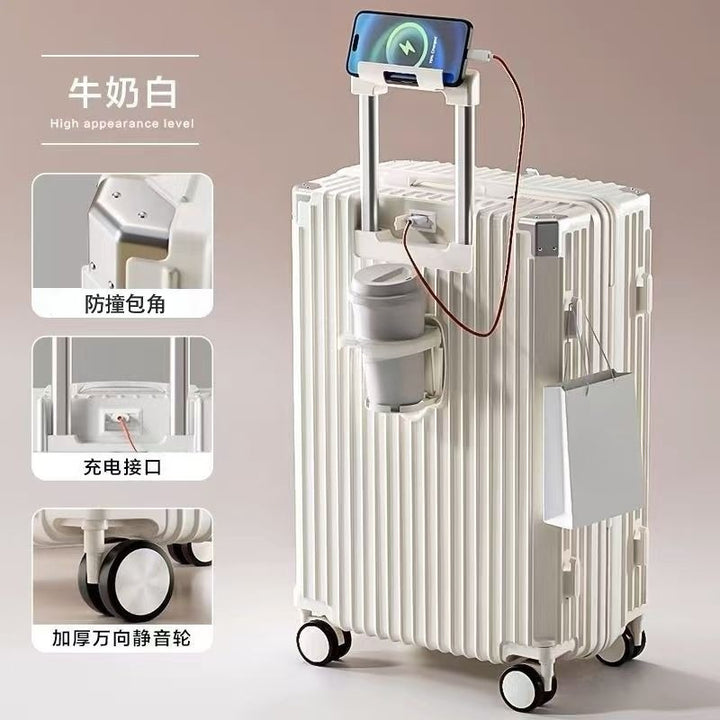 Hard-shell Trolley With Integrated USB Port And Innovative Storage Bowlift