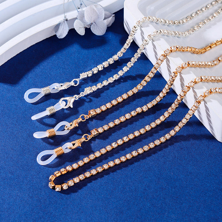Rhinestone Eyewear Retainer Chain Bowlift