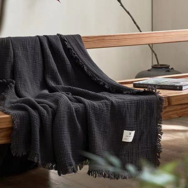 Women's cozy waffle textured blanket Bowlift