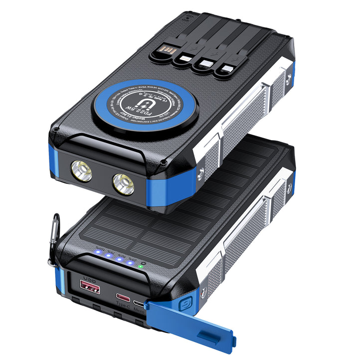 Multifunctional solar power bank with LED light and fast charging function Bowlift