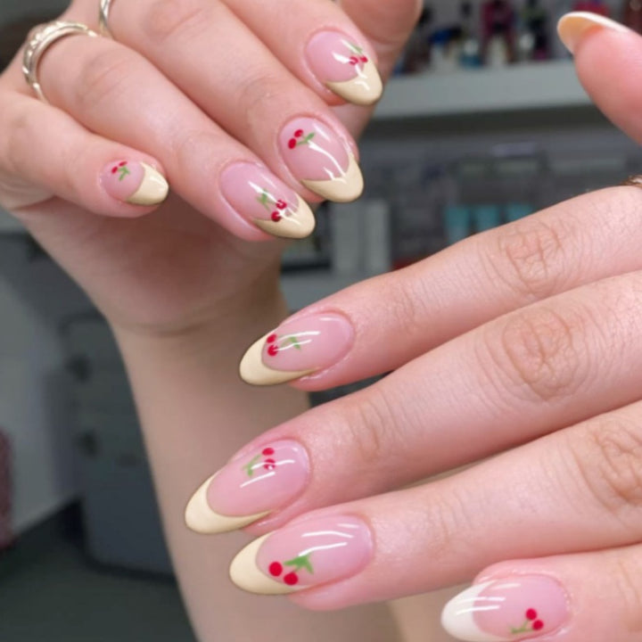 Cherry Blossom Accent Press-On Nails Bowlift