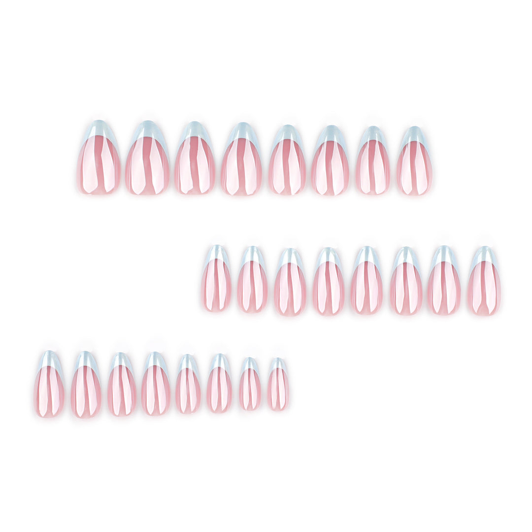 Elegant stiletto nails with high-gloss French tip design Bowlift
