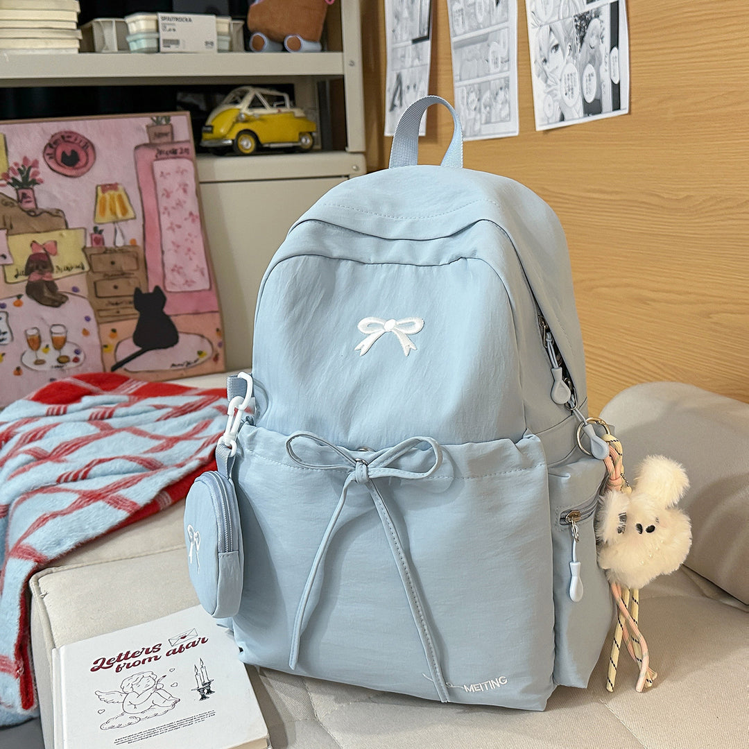 Backpack with Cute Appliqués and Multifunctional Design Bowlift