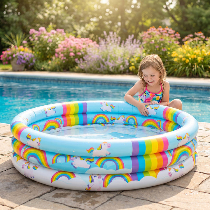 Unisex Inflatable Children's Swimming Pool with Unicorn Design Bowlift