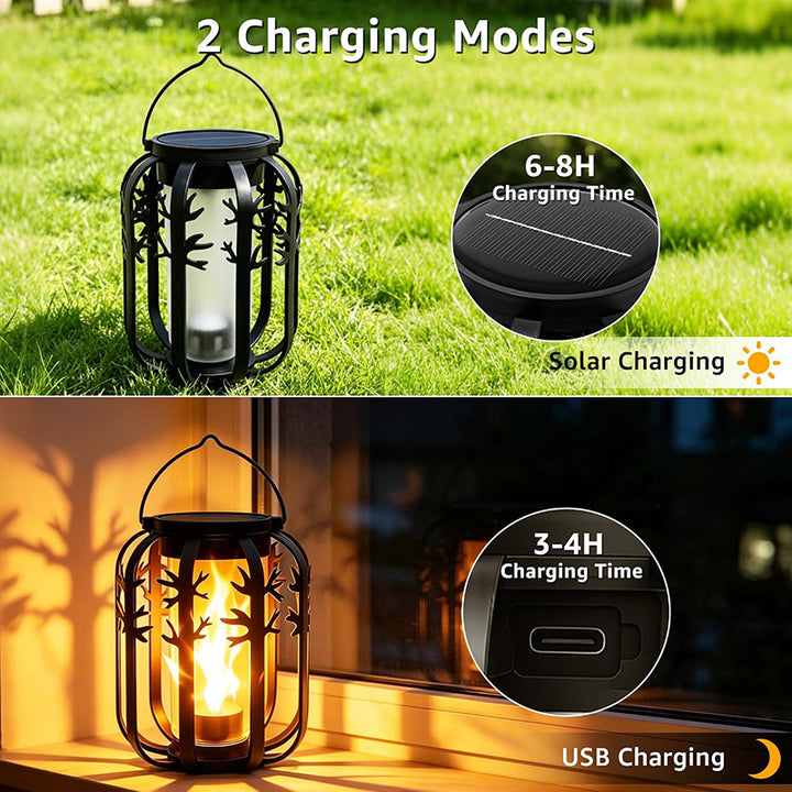 Unisex Solar Lantern with Flickering Fire Effect Bowlift