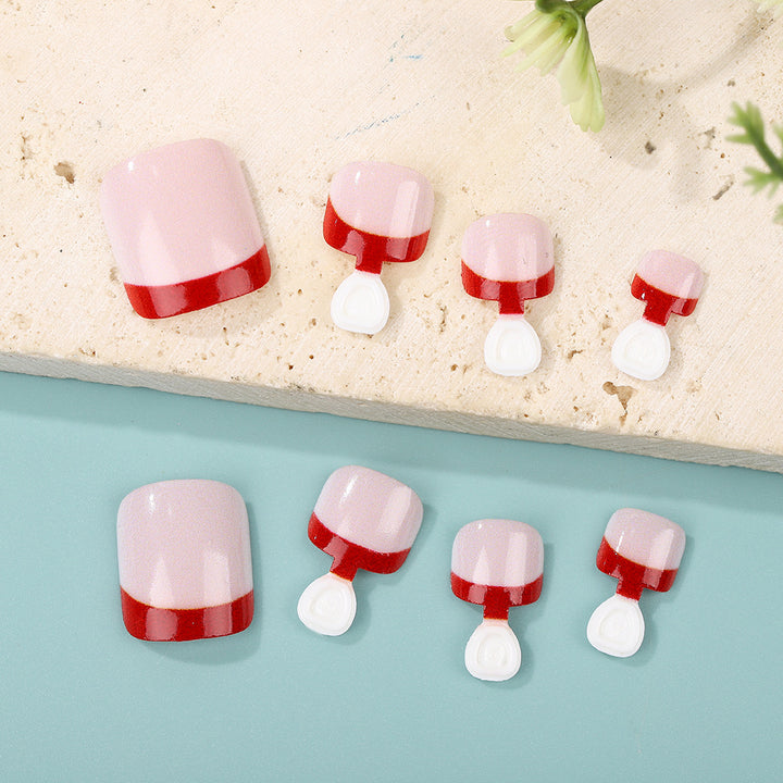 Acrylic nails in elegant design with tip decoration Bowlift