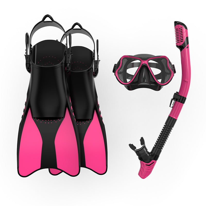Premium Snorkel Set with Ergonomic Fins and Clear Dive Mask Bowlift
